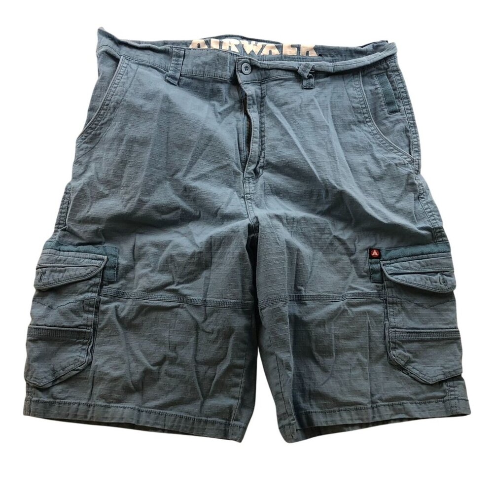 Airwalk Mens Cargo Shorts Size 38 Utility Outdoors Casual Pockets Blue Classic
